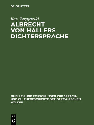 cover image of Albrecht von Hallers Dichtersprache
